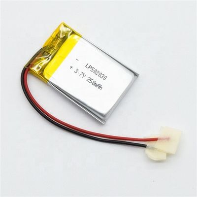 502030 3.7V 250mAh リポバッテリー PCMとケーブル付き リ充電可能なリチウムポリマーバッテリー
