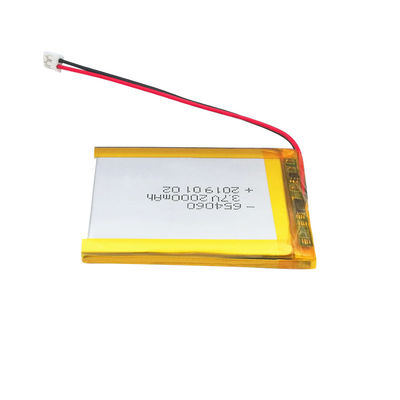UN38.3 3.7 V 2000mAh Lipo 654060李ポリマー電池のパック