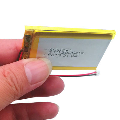 Lipo 3.7 V 2000mah 654060の再充電可能なリチウム電池500回