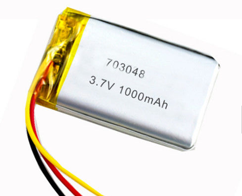 MSDS 703048 3.7V 1000mAh リチウムポリマーバッテリー 産業用途向け 500サイクル寿命
