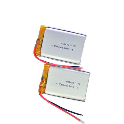 再充電可能な803450 1500mah 3.7ボルトの李ポリマー電池