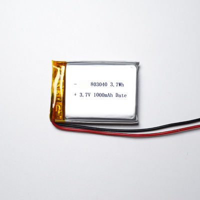IEC62133 UL 承認 3.7V 1000mAh 803040 リチウムポリマー リポ充電電池