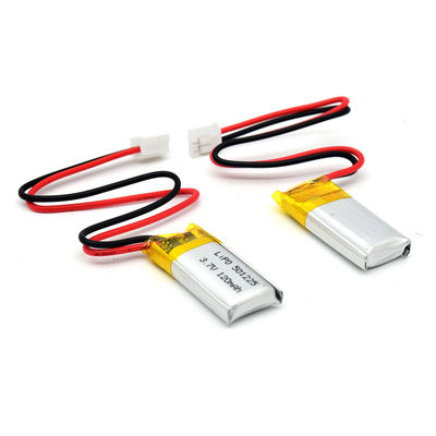 3.7 V 120mah Lipoコネクターが付いている501225の再充電可能なリチウム電池