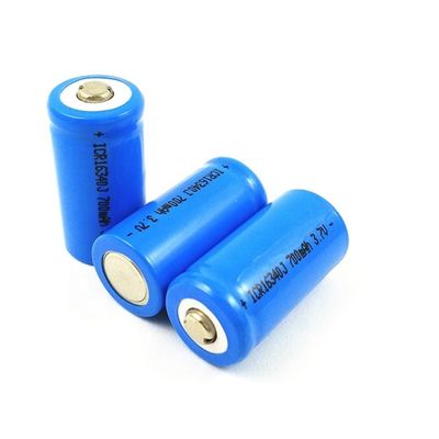 3.7V 750mAh ICR16340 CR123A 充電式リチウムイオンバッテリー 500サイクル寿命